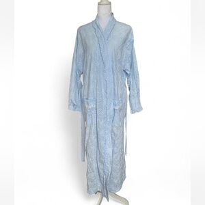 Vintage Eileen West 100% cotton embroidered robe